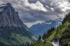 The Weeping Wall along Going-to-the-Sun Road in Glacier National Park, Montana, USA. Art Print